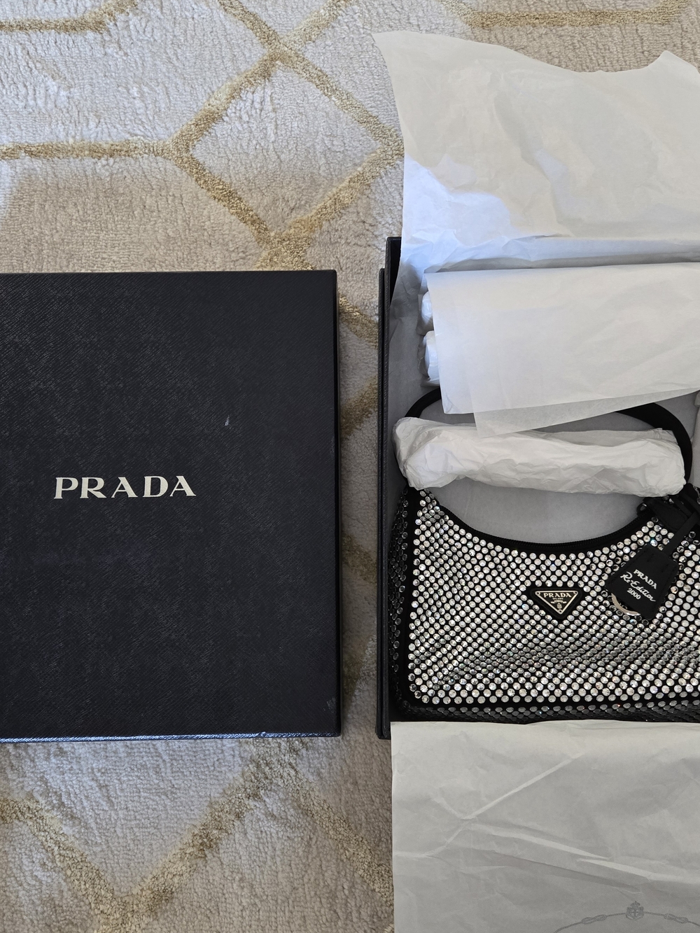Prada Re Edition 2005 Black Crystal-Embellished Shoulder Bag - Picture 13 of 13
